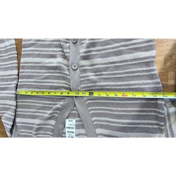 ALFANI COASTAL MODE TAN STRIPE CARDIGAN SWEATER WOMENS SZ M P1-261 - Picture 7 of 11